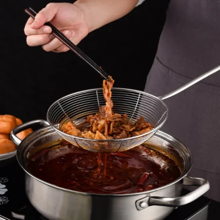 Stainless Steel Strainer Ladle Wire Skimmer Spoon With Handle - Image 5