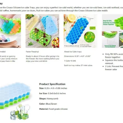 Silicone Ice Cube Tray 37 Cavity Ice-making Box - Image 5