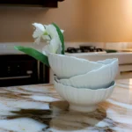 Ceramic curry bowl LOTUS CABAGE SHAPE