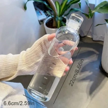 500Ml Time Scale Transparent Food Grade Plastic- Water Bottle - Image 2