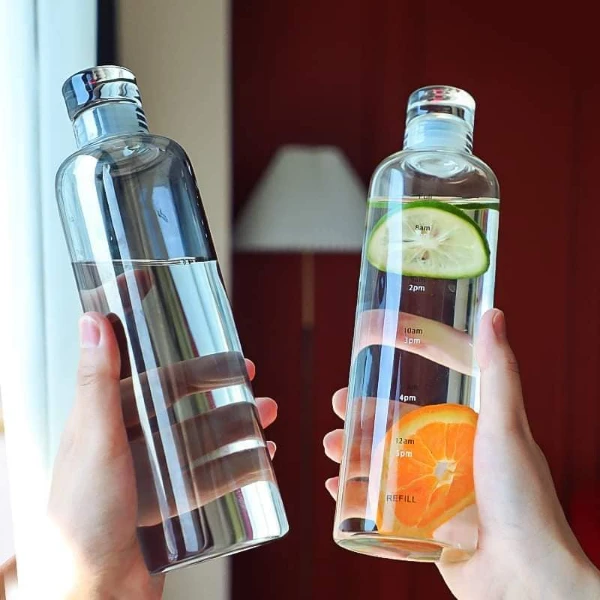 water bottle 500Ml Time Scale Transparent Food Grade Plastic- Water Bottle - Image 1