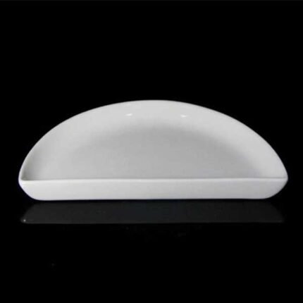 10*5 inch Half moon shaped white ceramic plate - Image 3
