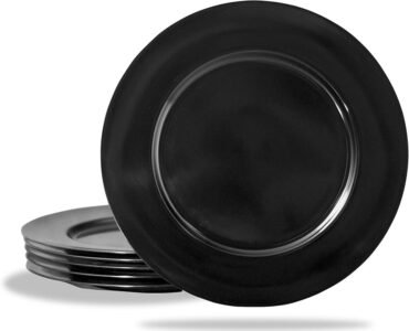 11 inch Black Ceramic Dinner Plate - Image 3