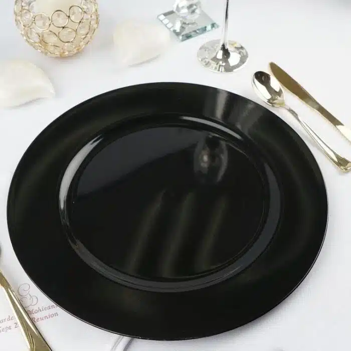 11 inch Black Ceramic Dinner Plate - Image 2