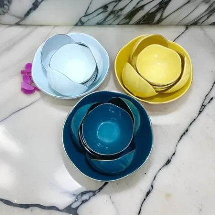 7 Pcs Porcelain Soup Bowl Set