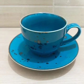 Porcelain ceremic cup with saucer 1 pc - Image 7