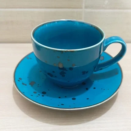 Porcelain ceremic cup with saucer 1 pc - Image 7