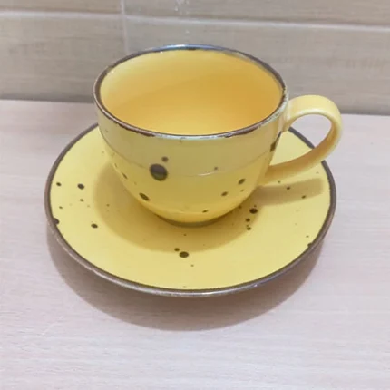 Porcelain ceremic cup with saucer 1 pc - Image 3