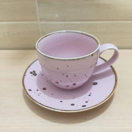 Porcelain ceremic cup with saucer 1 pc - Image 4