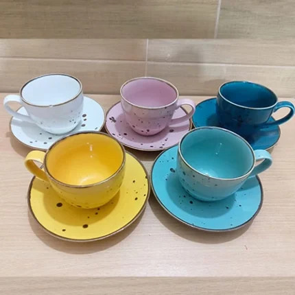Porcelain ceremic cup with saucer 1 pc