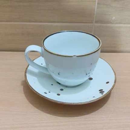 Porcelain ceremic cup with saucer 1 pc - Image 5
