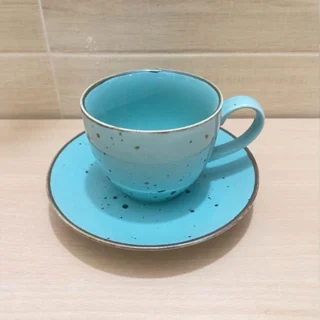 Porcelain ceremic cup with saucer 1 pc - Image 6