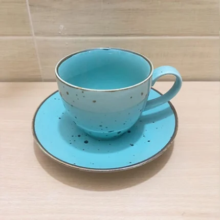 Porcelain ceremic cup with saucer 1 pc - Image 6