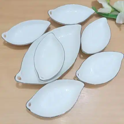 Leaf Shaped Dish Snack Storage(11 Inches + White) - Image 2