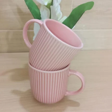 Ramkin Ceramic Coffee Mug Light Red, Yellow, pink, blue . - Image 2