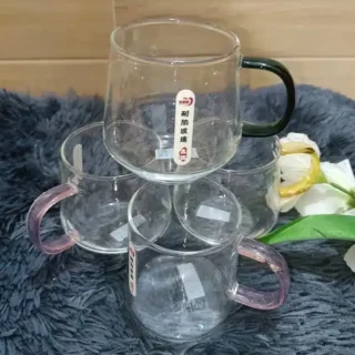 plain style Glass Cup Coffee Cup With Handle .