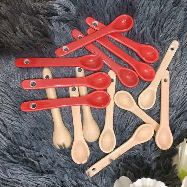 spoon salt coffee tea spoon Ceramics spice spoon /salt spoon. - Image 1