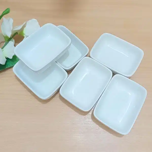 kabab tray 4 inch Ceremic white serving dishes rectangle shape . - Image 1
