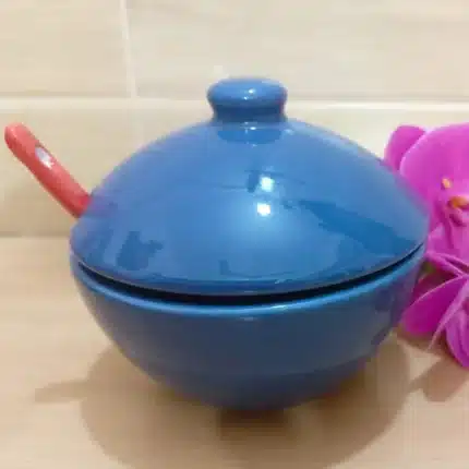 Ceramic Salt Pot with spoon- Multicolor - Image 4