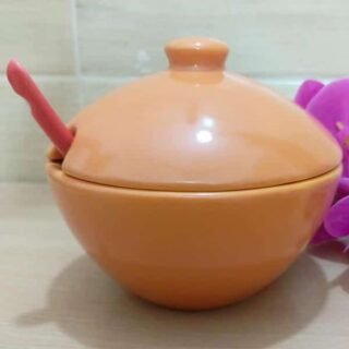 Ceramic Salt Pot with spoon- Multicolor - Image 3
