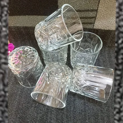 Transparent Diamond Design Coke Glass - Image 3
