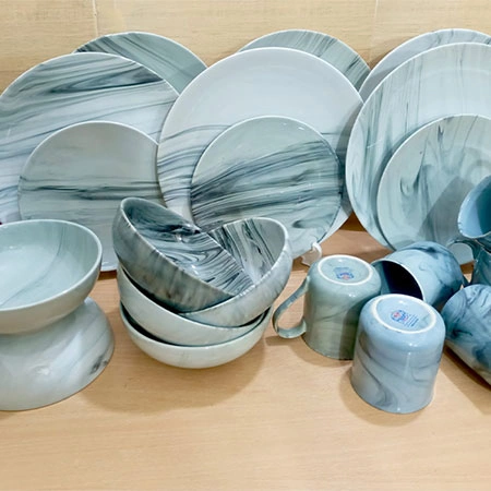 black marble dinner set 24 pcs dinner set