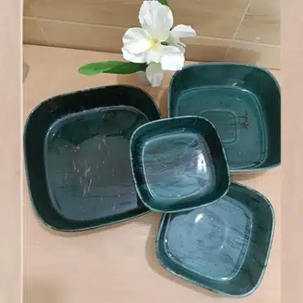 sea green marbel serving dish