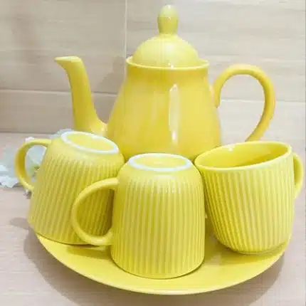yellow color teapot set