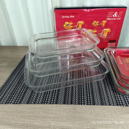 3pcs H&S Rectangular Serving Dish - Image 4