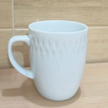 300ml, white embossed porcelain cute mug. - Image 5