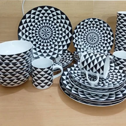 black dinner set