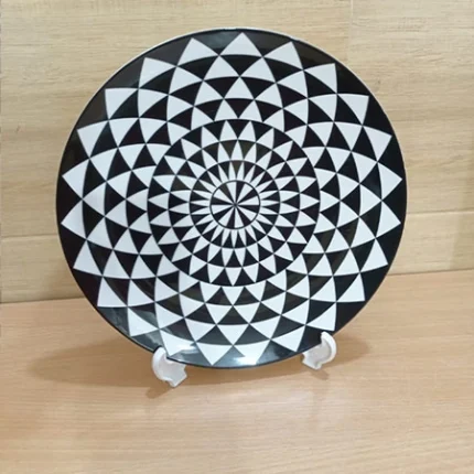 black nakshi rice plate