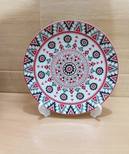 red nakshi dinner set