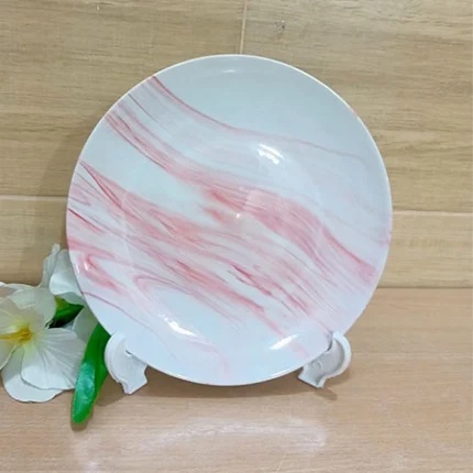 24 pcs pink marble exclusive dinner set ceramic - Image 6