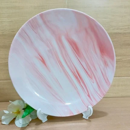 27 Pieces Pink Marble Design Dinner Set - Image 3