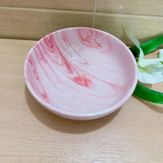 27 Pieces Pink Marble Design Dinner Set - Image 6