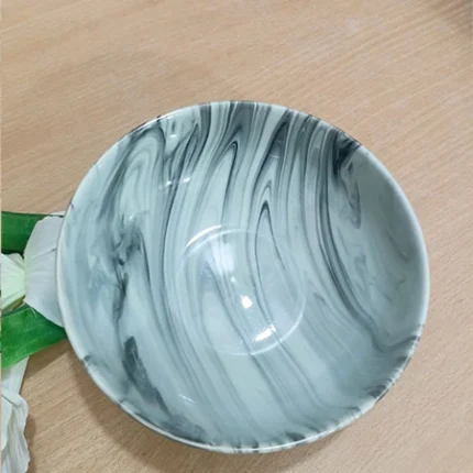 27 Pieces Black  Marble Design Dinner Set - Image 6