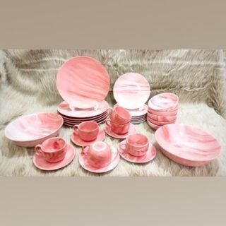 32 pcs pink marble dinner set