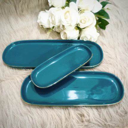 ceramic 3 piece kabab tray