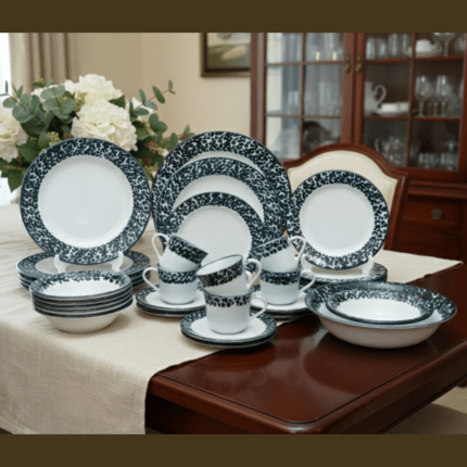 32 piece star ceramic black  dinner set