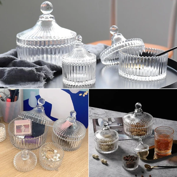 Luxury sugar bowl candy Jars with glass lid for home decoration - Image 8