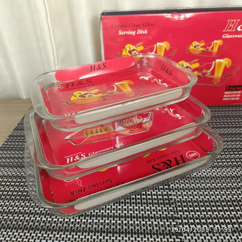 3pcs H&S Rectangular Serving Dish - Image 1